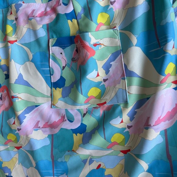 Skinz Flamingo Print Women's Size Large Skirt Pockets Nylon & Spandex - Picture 4 of 9